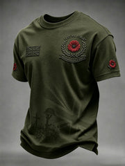 T-shirt à manches courtes imprimé « Lest We Forget » pour homme