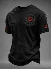 T-shirt à manches courtes imprimé « Lest We Forget » pour homme