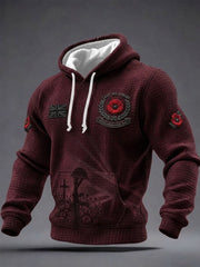 Sweat à capuche en coton à carreaux pour homme, motif « N’oublions jamais »