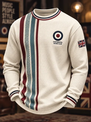 Sweat-shirt gaufré imprimé sur le thème des Mods, pour les hommes amateurs de musique britannique