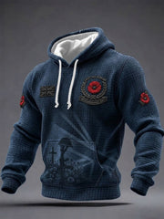 Sweat à capuche en coton à carreaux pour homme, motif « N’oublions jamais »
